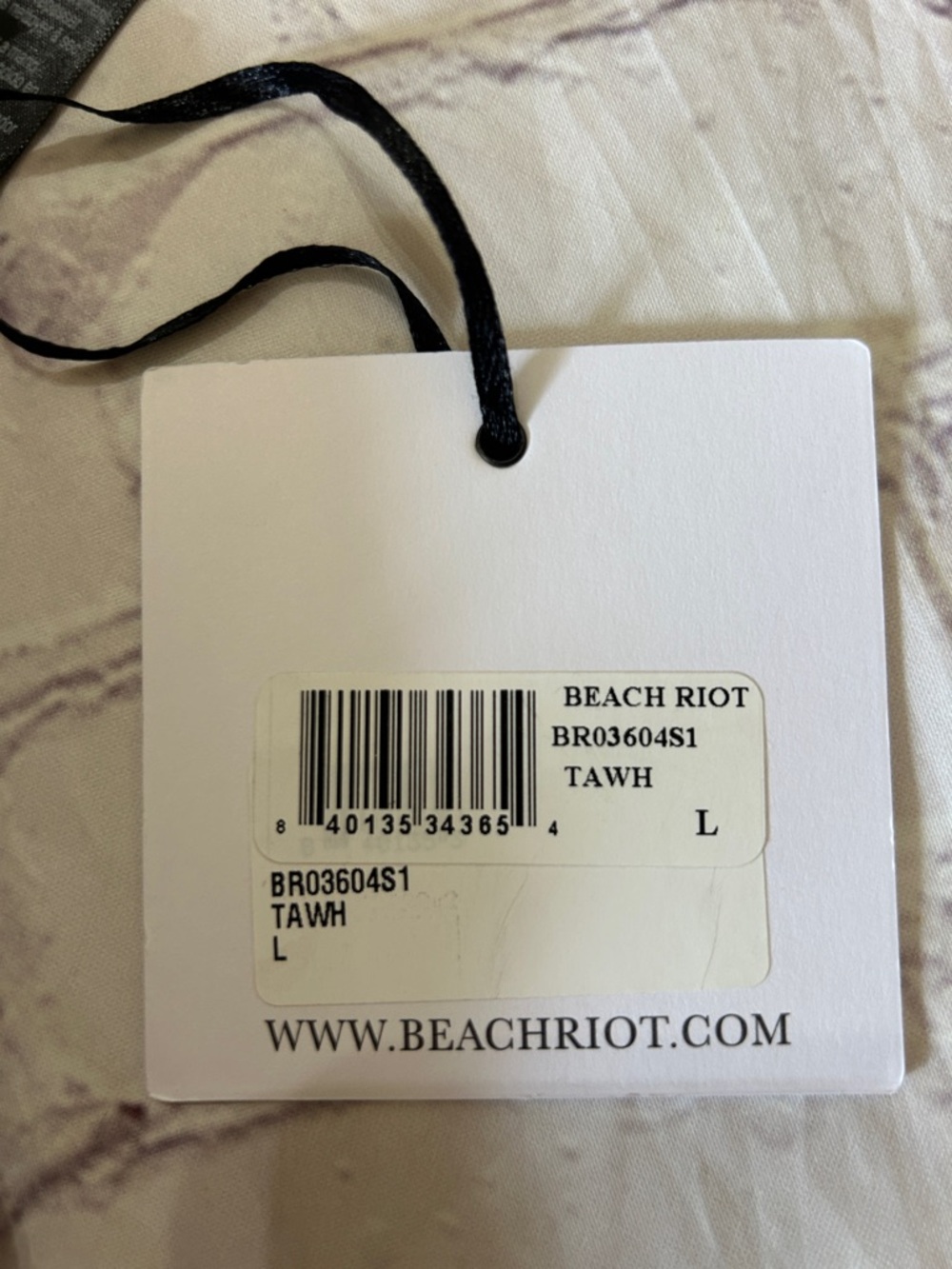 Beach Riot NWT Eva Ribbed Sports Bra / Bikini Top Tan White Colorblock Large - Picture 5 of 8